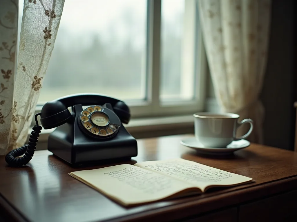 9 signes qu'une personne pense à vous (et comment en être sûre) Téléphone ancien et lettre manuscrite posés sur un bureau en bois
